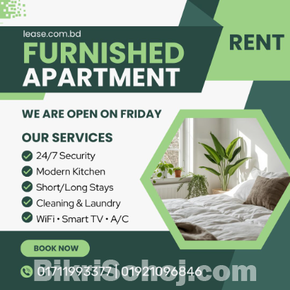 Premium Furnished 2-Room Apartment for Rent in Baridhara